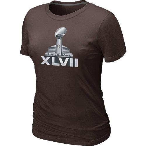 Cheap Women Nike Super Bowl XLVII Logo Brown NFL Football T-Shirt