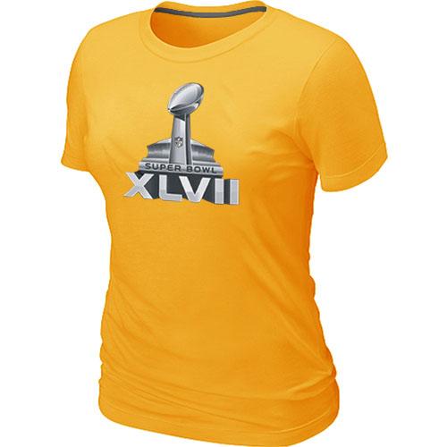 Cheap Women Nike Super Bowl XLVII Logo Yellow NFL Football T-Shirt