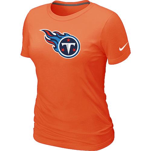 Cheap Women Nike Tennessee Titans Orange Logo NFL Football T-Shirt