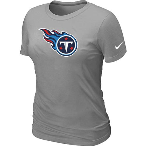 Cheap Women Nike Tennessee Titans L.Grey Logo NFL Football T-Shirt