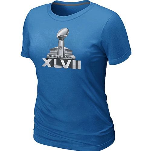 Cheap Women Nike Super Bowl XLVII Logo L.blue NFL Football T-Shirt