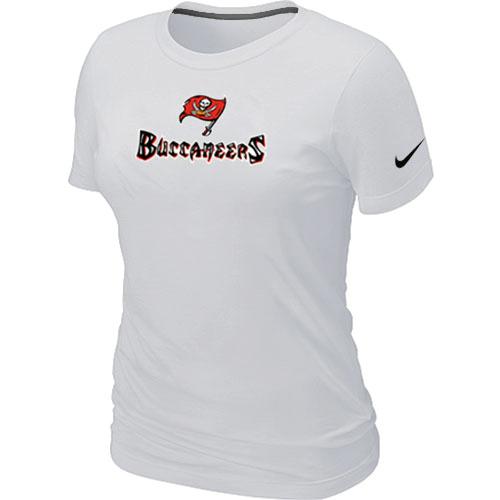 Cheap Women Nike Tampa Bay Buccaneers Authentic Logo - White NFL Football T-Shirt