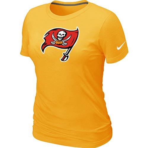 Cheap Women Nike Tampa Bay Buccaneers Yellow Logo NFL Football T-Shirt