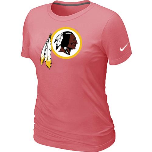 Cheap Women Nike Washington Red Skins Pink Logo NFL Football T-Shirt