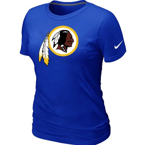 Cheap Women Nike Washington Red Skins Blue Logo NFL Football T-Shirt