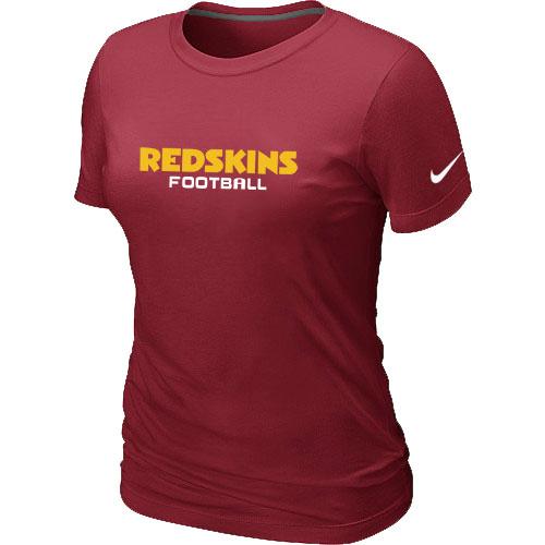 Cheap Women Nike Washington Redskins Sideline Legend Authentic Font Red NFL Football T-Shirt