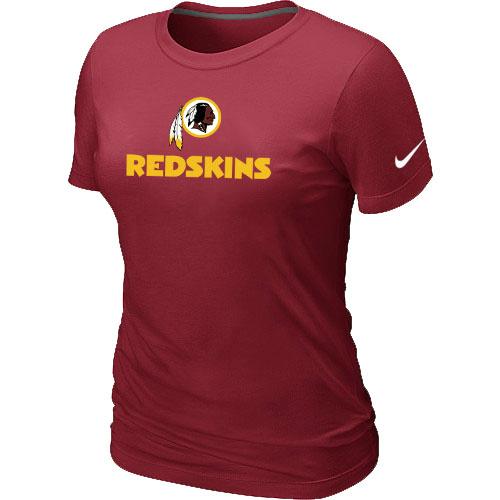 Cheap Women Nike Washington Redskins Authentic Logo Red NFL Football T-Shirt