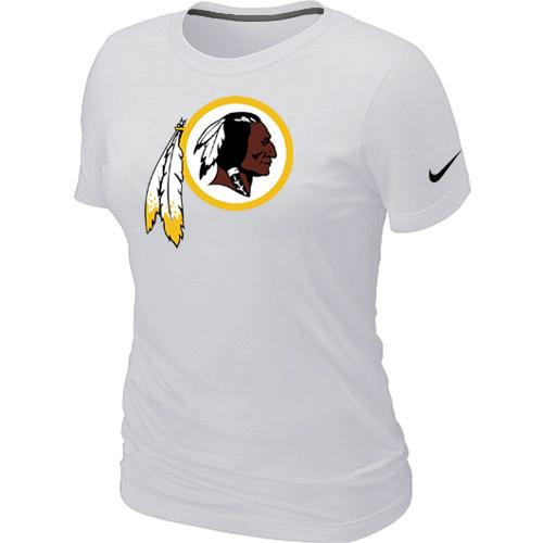 Cheap Women Nike Washington Red Skins White Logo NFL Football T-Shirt