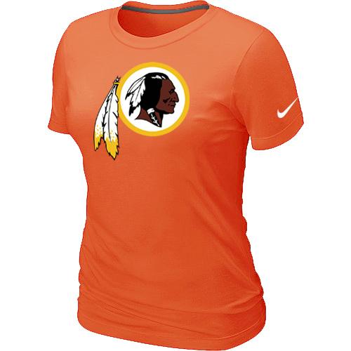 Cheap Women Nike Washington Red Skins Orange Logo NFL Football T-Shirt
