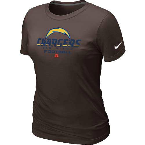 Cheap Women Nike San Diego Charger Brown Critical Victory NFL Football T-Shirt