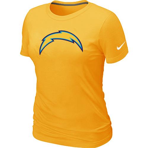 Cheap Women Nike San Diego Charger Yellow Logo NFL Football T-Shirt