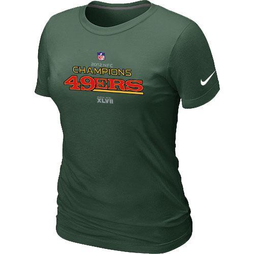 Cheap Women Nike San Francisco 49ers 2012 NFC Conference Champions Trophy Collection Long D.Green NFL Football T-Shirt
