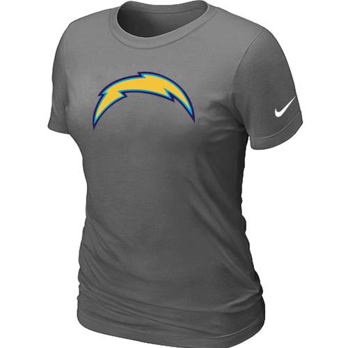 Cheap Women Nike San Diego Charger D.Grey Logo NFL Football T-Shirt