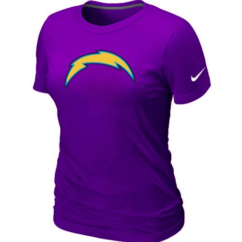 Cheap Women Nike San Diego Charger Purple Logo NFL Football T-Shirt