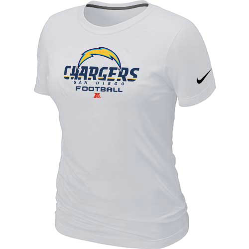 Cheap Women Nike San Diego Charger White Critical Victory NFL Football T-Shirt