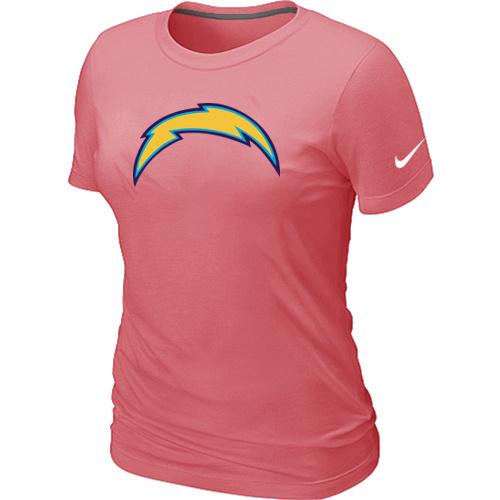 Cheap Women Nike San Diego Charger Pink Logo NFL Football T-Shirt