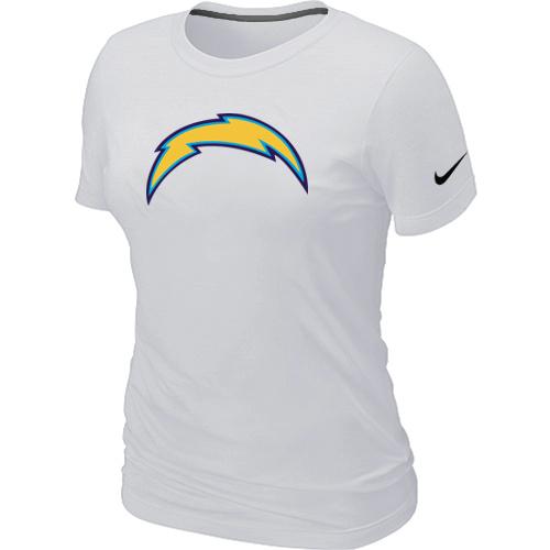 Cheap Women Nike San Diego Charger White Logo NFL Football T-Shirt