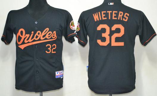 Kids Baltimore Orioles 32 Matt Wieters Black Cool Base MLB Jersey Cheap