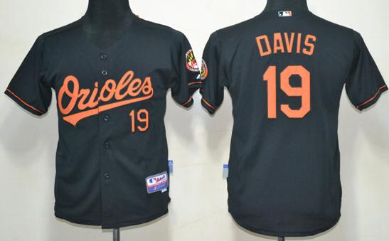 Kids Baltimore Orioles 19 Chris Davis Black Cool Base Baseball MLB Jerseys Cheap