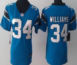Cheap Womens Nike Carolina Panthers 34 DeAngelo Williams Blue Game Team NFL Jersey