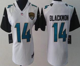 Cheap Womens Nike Jacksonville Jaguars 14 Justin Blackmon White 2013 New Style Game NFL Jersey