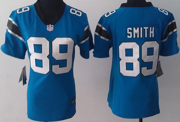Cheap Women Nike Carolina Panthers 89 Steve Smith Blue NFL Jerseys