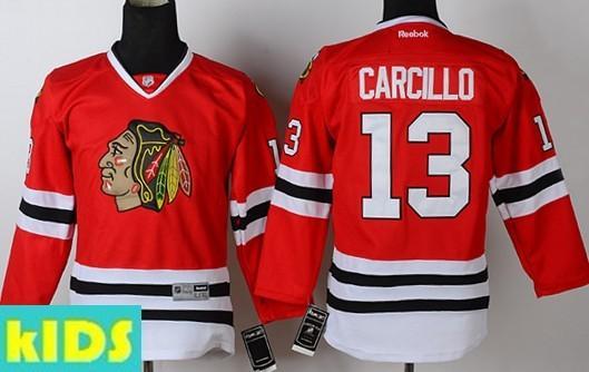 Kids Chicago Blackhawks 13 Daniel Carcillo Red Hockey NHL Jersey For Sale