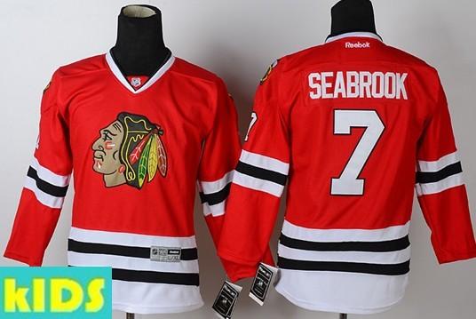 Kids Chicago Blackhawks 7 Brent Seabrook Red Hockey NHL Jersey For Sale