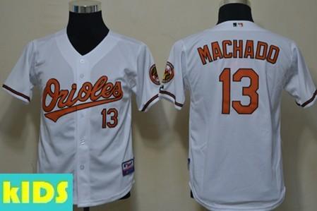 Kids Baltimore Orioles 13 Manny Machado White Cool Base MLB Jerseys Cheap