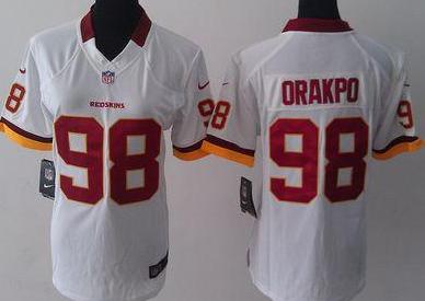 Cheap Womens Nike Washington Redskins 98 Brian Orakpo White Limited NFL Jersey