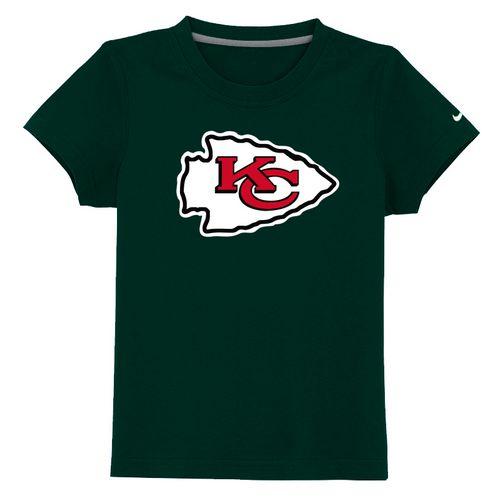 Kids Kansas City Chiefs Sideline Legend Authentic Logo Dark Green T-Shirt Cheap