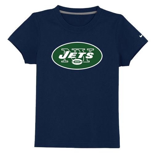 Kids New York Jets Authentic Logo Dark Blue T-Shirt Cheap