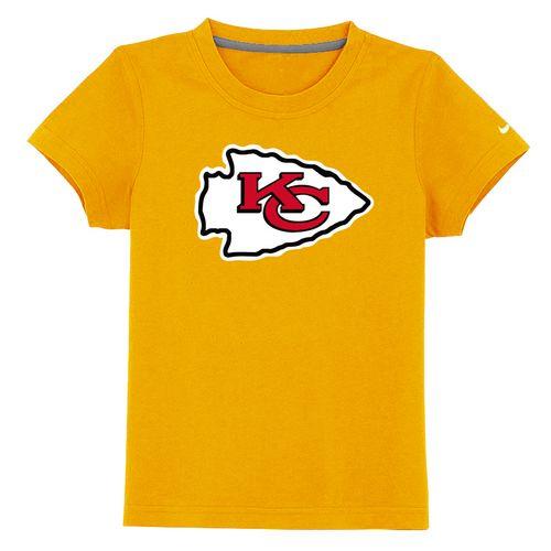 Kids Kansas City Chiefs Sideline Legend Authentic Logo Yellow T-Shirt Cheap