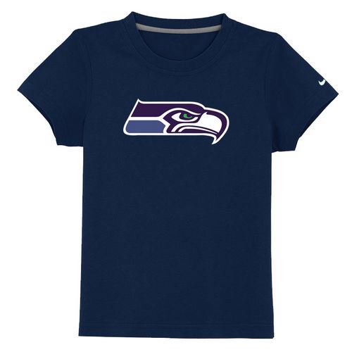 Kids Seattle Seahawks Sideline Legend Authentic Logo Dark Blue T-Shirt Cheap