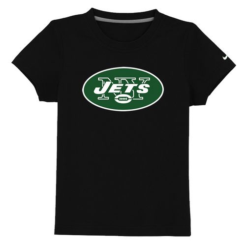 Kids New York Jets Authentic Logo Black T-Shirt Cheap