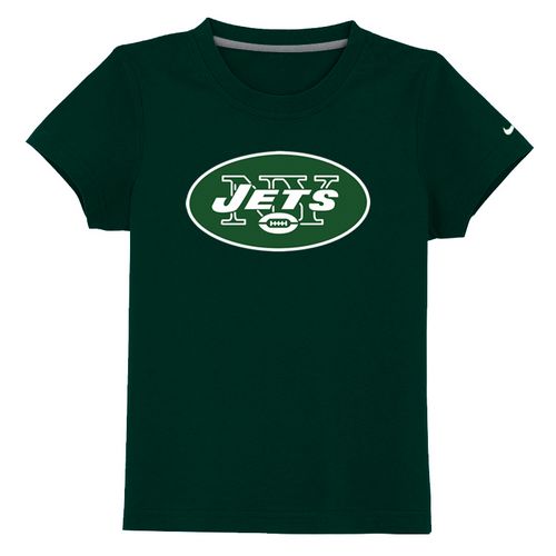 Kids New York Jets Authentic Logo Dark Green T-Shirt Cheap