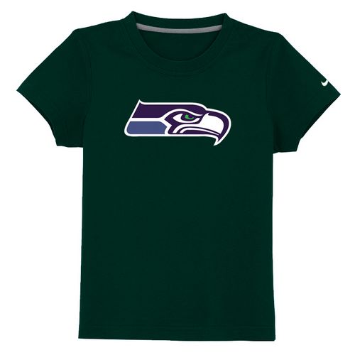 Kids Seattle Seahawks Sideline Legend Authentic Logo Dark Green T-Shirt Cheap