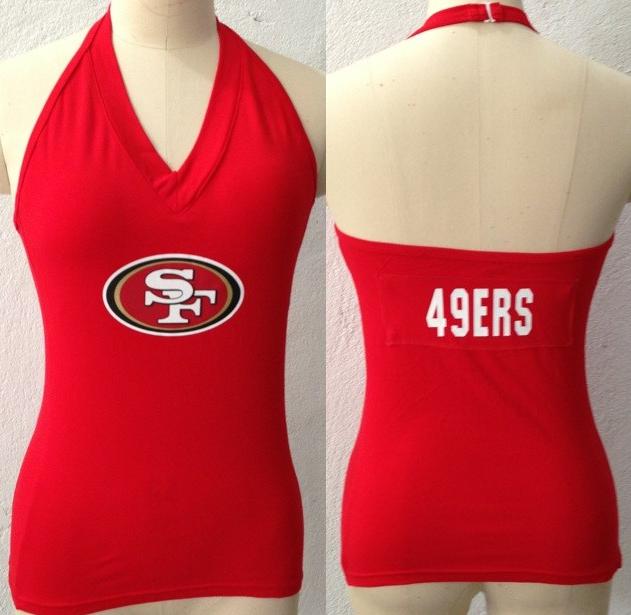 Cheap Women's All Sports Couture San Francisco 49ers Blown Coverage Halter Top