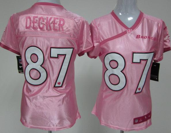 Cheap Women Nike Denver Broncos 87# Eric Decker Pink Love's NFL Jersey