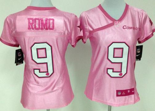 Cheap Women Nike Dallas Cowboys 9# Tony Romo Pink Love's NFL Jerseys