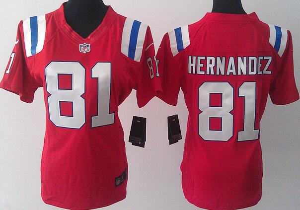 Cheap Women Nike New England Patriots 81 Hernandez Red LIMITED Jerseys