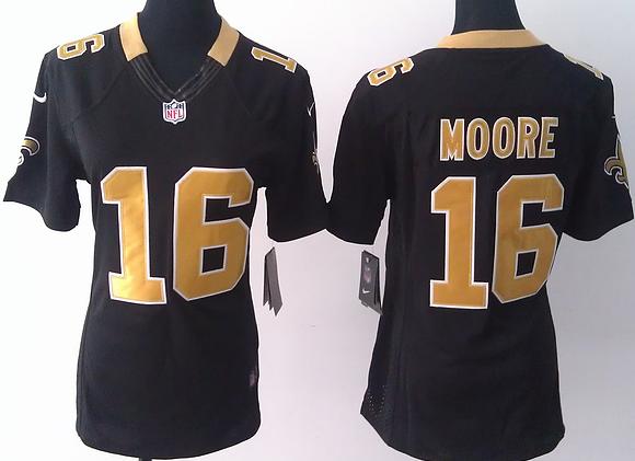 Cheap Women Nike New Orleans Saints 16 Lance Moore Black LIMITED Jerseys