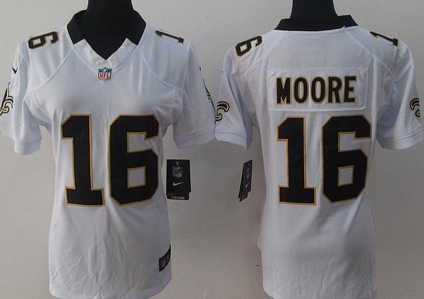 Cheap Women Nike New Orleans Saints 16 Lance Moore White LIMITED Jerseys