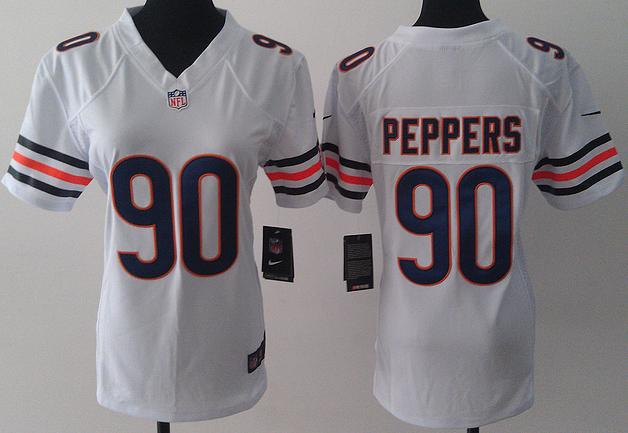 Cheap Women Nike Chicago Bears 90 Julius Peppers White LIMITED Jerseys