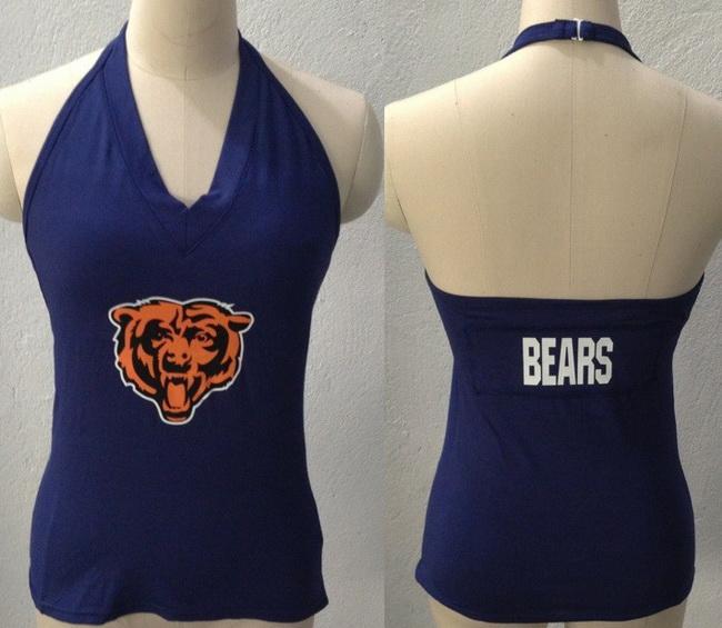 Cheap Women's All Sports Couture Chicago Bears Blown Cover Halter Top - Navy Blue