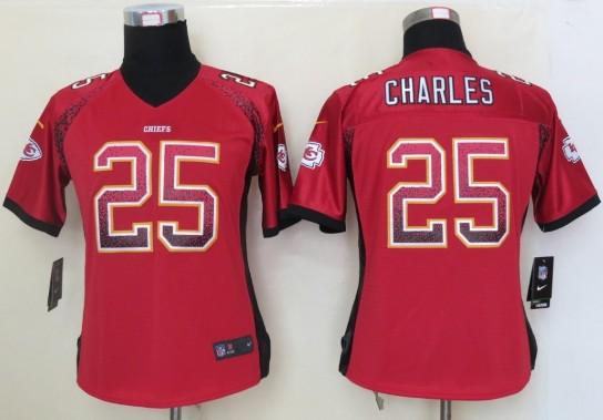 Cheap Women Nike Kansas City Chiefs 25 Jamaal Charles Red Drift Fashion Elite NFL Jerseys