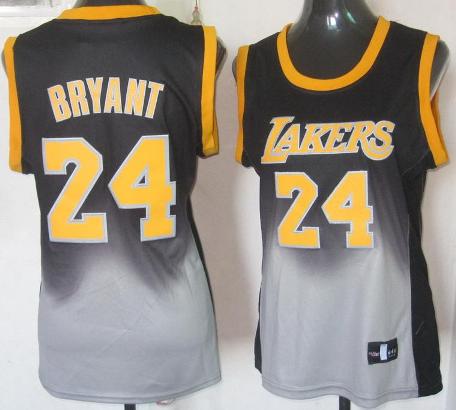 Cheap Women Los Angeles Lakers 24 Kobe Bryant Black Grey Revolution 30 Swingman NBA Jerseys