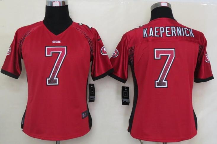Cheap Women Nike San Francisco 49ers 7 Colin Kaepernick Red Drift Fashion Elite NFL Jerseys 2013 New