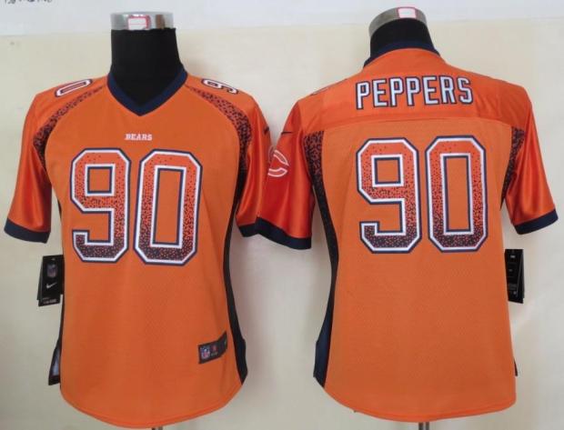 Cheap Women Nike Chicago Bears 90 Julius Peppers Orange Drift Fashion Elite NFL Jerseys 2013 New