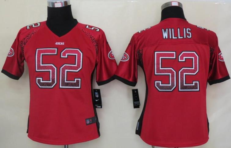 Cheap Women Nike San Francisco 49ers 52 Patrick Willis Red Drift Fashion Elite NFL Jerseys 2013 New